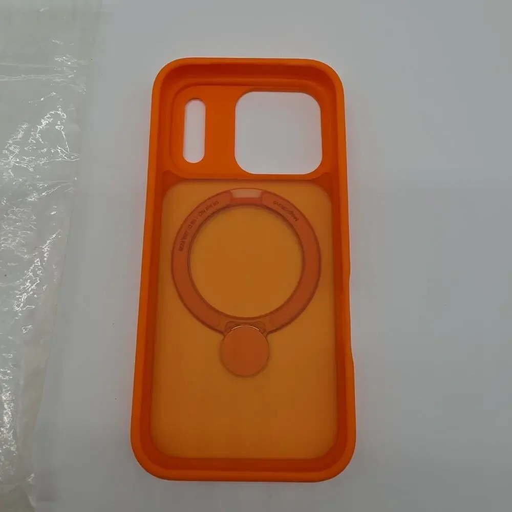 Orange for 17 Pro Case with 360 Spin Magnetic Stand Camera Protection